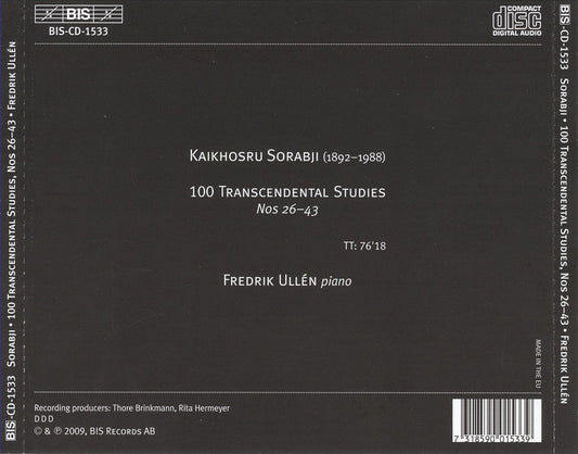 Kaikhosru Sorabji: 100 Transcendental Studies, Nos. 26-43 cover art