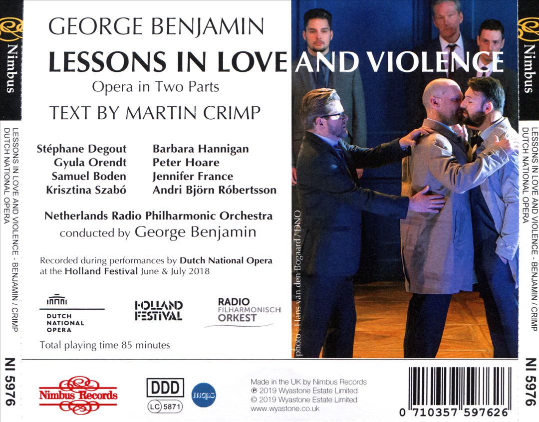 George Benjamin: Lessons in Love and Violence cover art