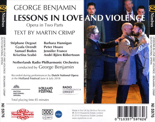 George Benjamin: Lessons in Love and Violence cover art