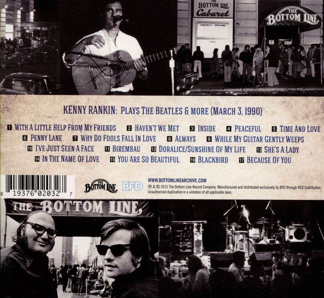 Kenny Rankin Plays The Beatles & More (March 3, 1990) cover art