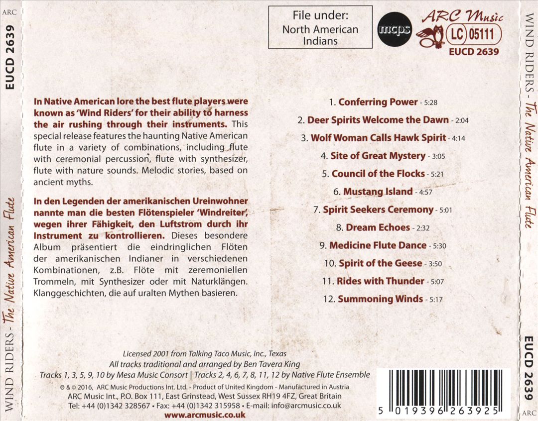 Wind Riders: The Native American Flute [Arc Music] cover art