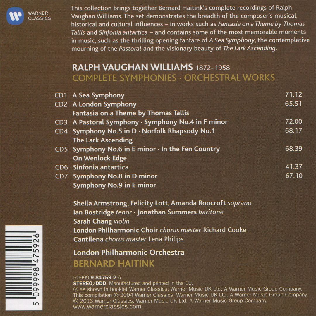 Vaughan Williams: Complete Symphonies cover art