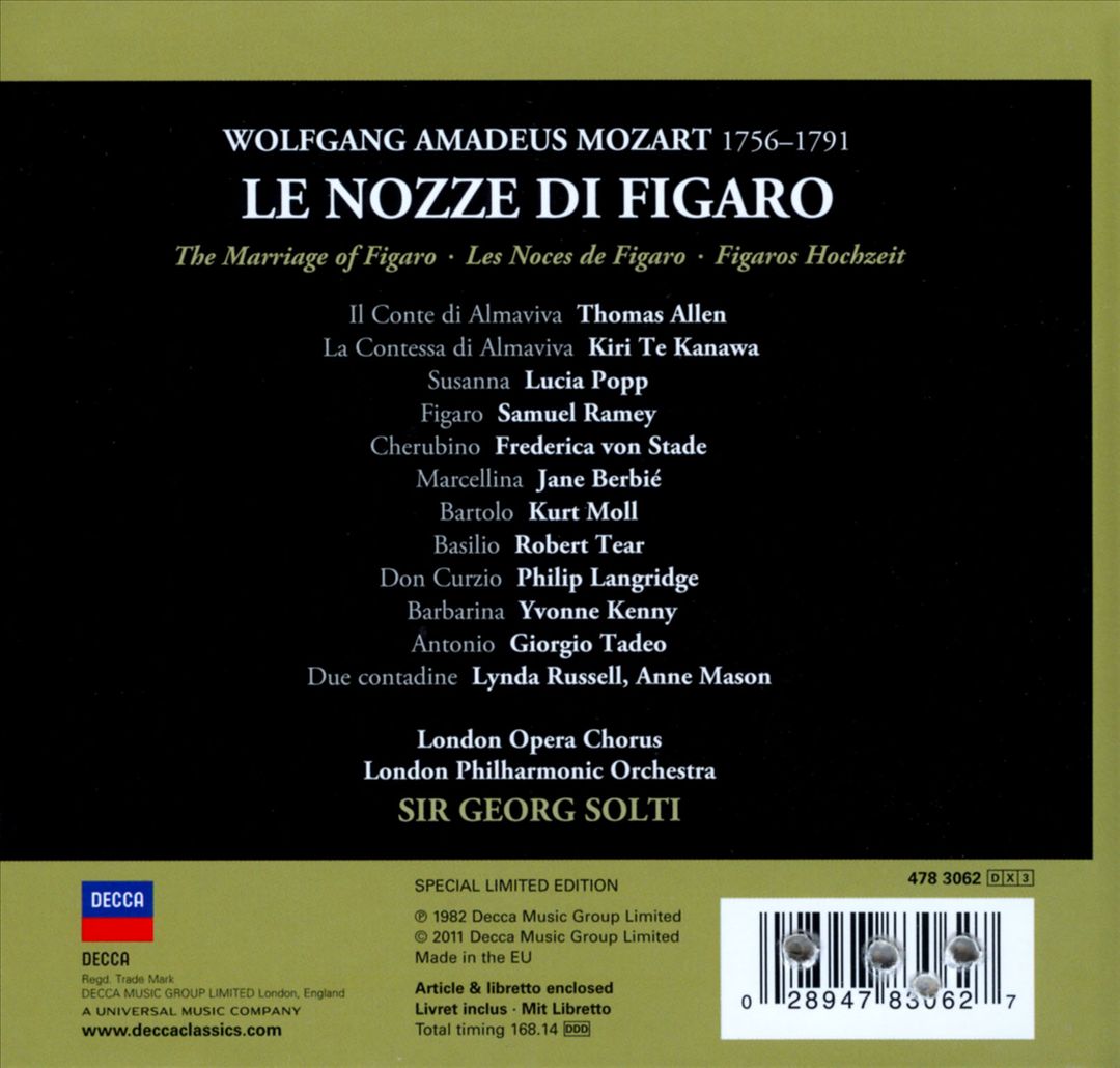Mozart: Le Nozze di Figaro [1981 Recording] cover art