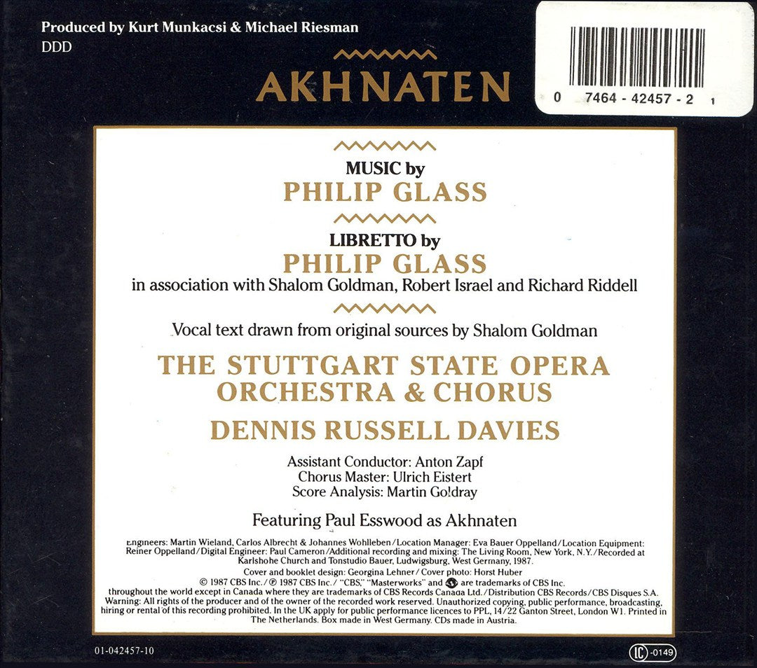 Philip Glass: Akhnaten cover art