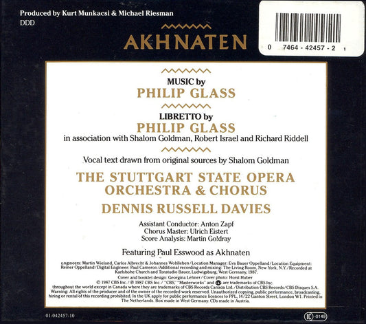 Philip Glass: Akhnaten cover art