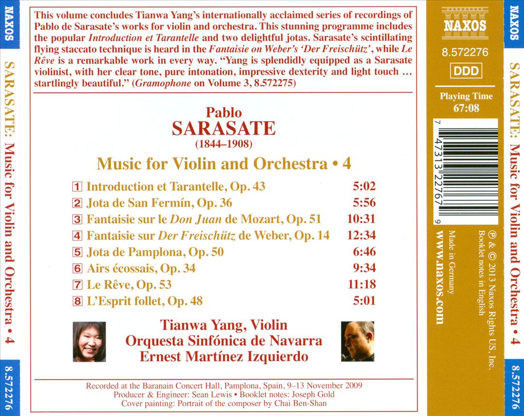 Sarasate: Music for Violin and Orchestra, Vol. 4 cover art