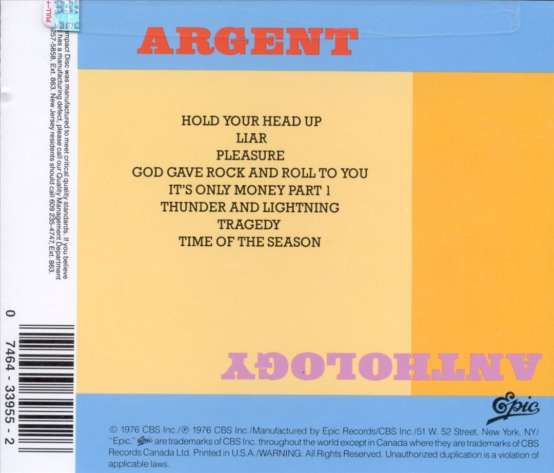 Argent Anthology: A Collection of Greatest Hits cover art
