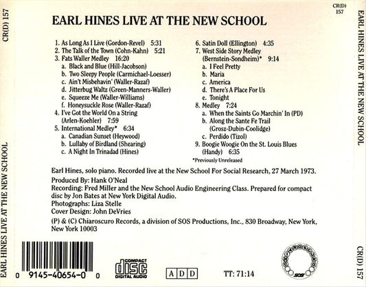 Live at the New School cover art