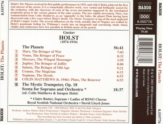 Holst: The Planets; The Mystic Trumpeter; Colin Matthews: Pluto cover art