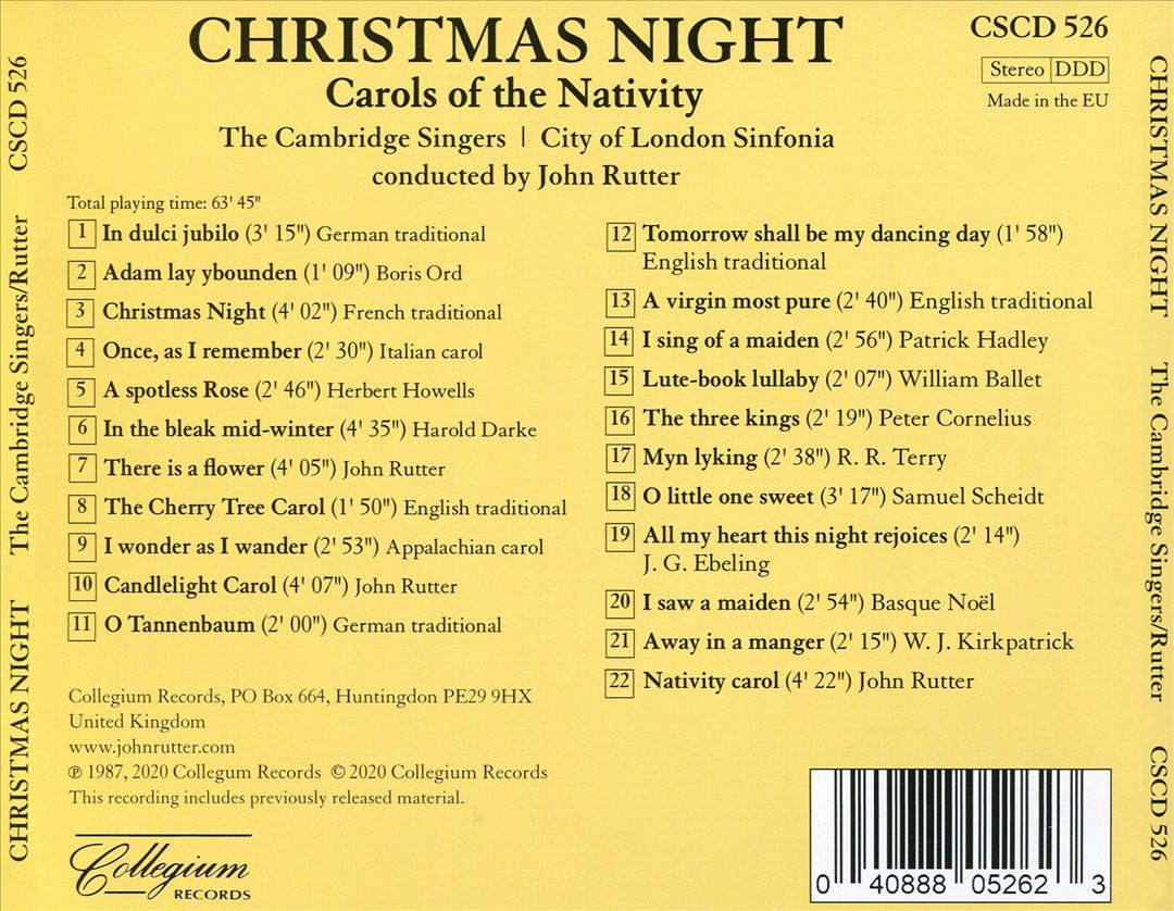 Christmas Night: Carols of the Nativity cover art