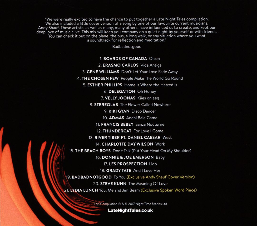 Late Night Tales: Badbadnotgood cover art