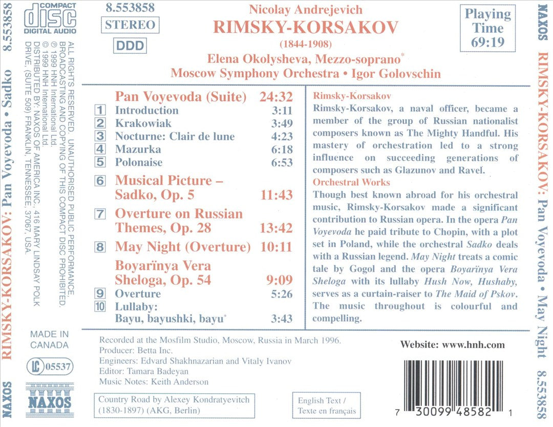 Rimsky-Korsakov: Pan Voyevoda; Sadko; May Night; Overture on Russian Themes cover art