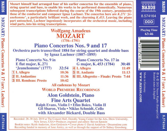 Mozart: Piano Concertos Nos. 9 and 17 (Arr. Ignaz Lachner) cover art