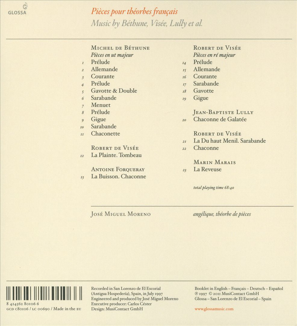 Pièce pour Théorbo Français: Music by Béthune, Visée, Lully et al. cover art