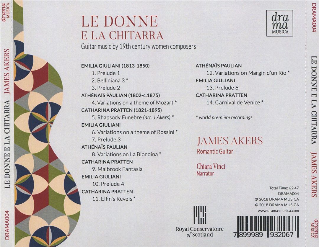 Donne e la Chitarra: Guitar Music by 19th Century Women Composers cover art