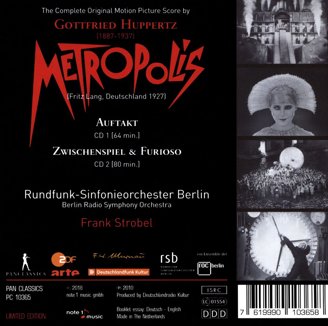 Fritz Lang's Metropolis: The Complete Original Motion Picture Score by Gottfried Huppertz cover art