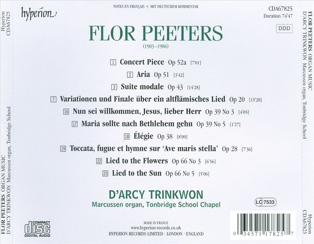 Flor Peeters: Organ Music cover art