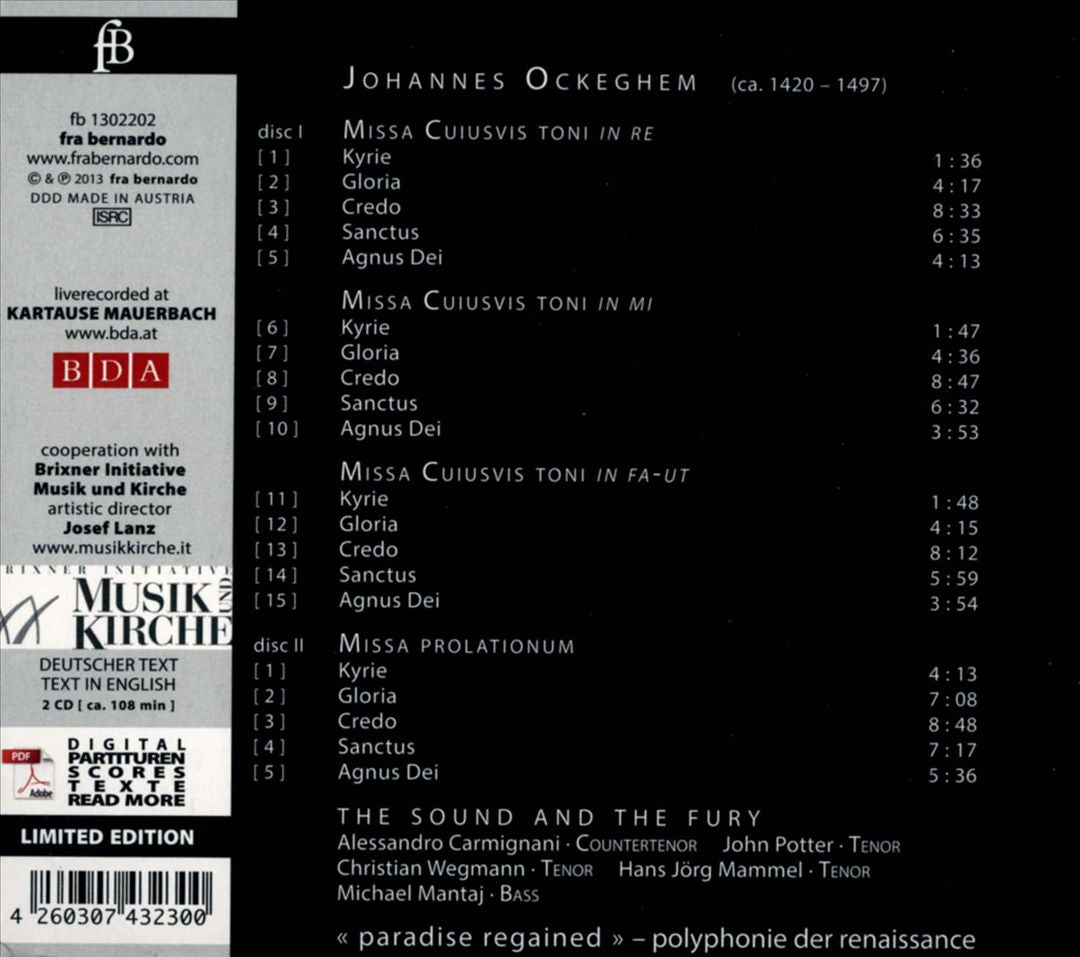 Johannes Ockeghem: Missæ Cuiusvis toni & Prolationum cover art