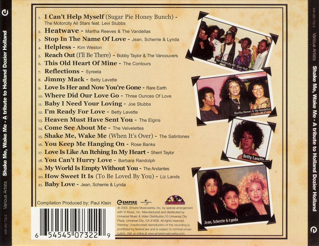Tribute to Holland Dozier Holland cover art