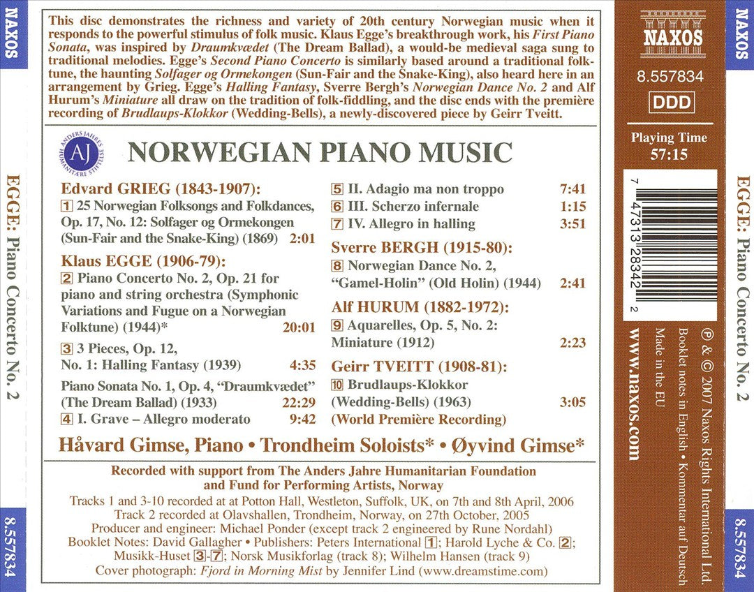 Klaus Egge: Piano Concerto No. 2 cover art