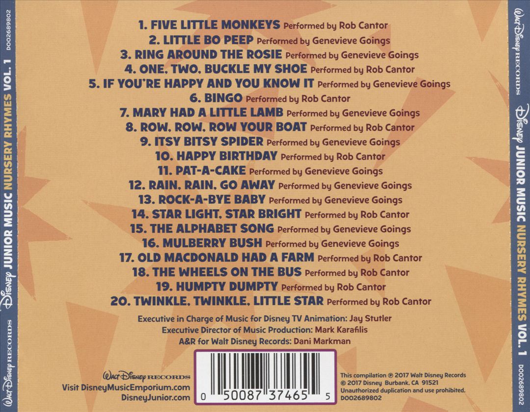 Disney Junior Music Nursery Rhymes, Vol. 1 cover art