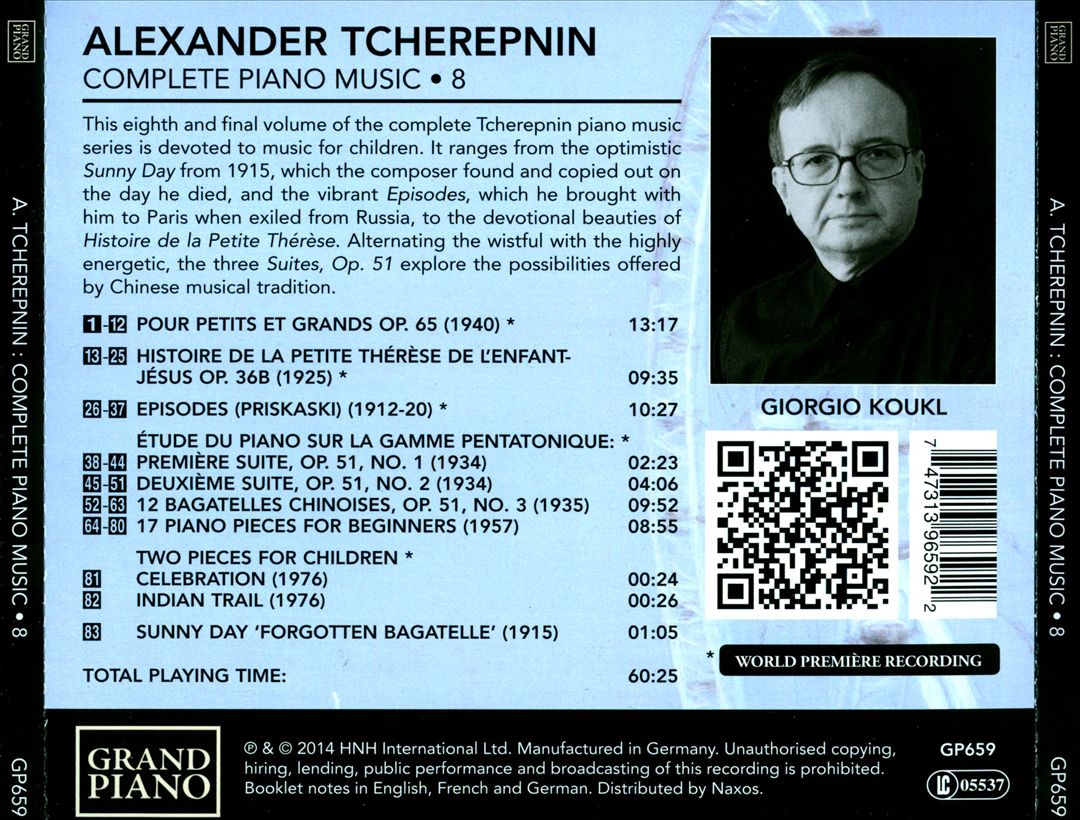 Alexander Tcherepnin: Complete Piano Music, Vol. 8 cover art