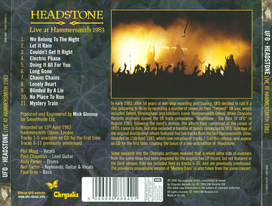 Headstone (Live at Hammersmith Odeon 1983) cover art