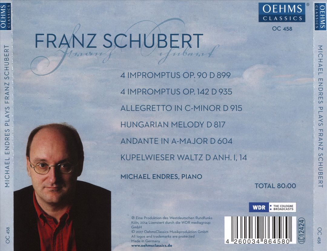 Michael Endres Plays Franz Schubert cover art
