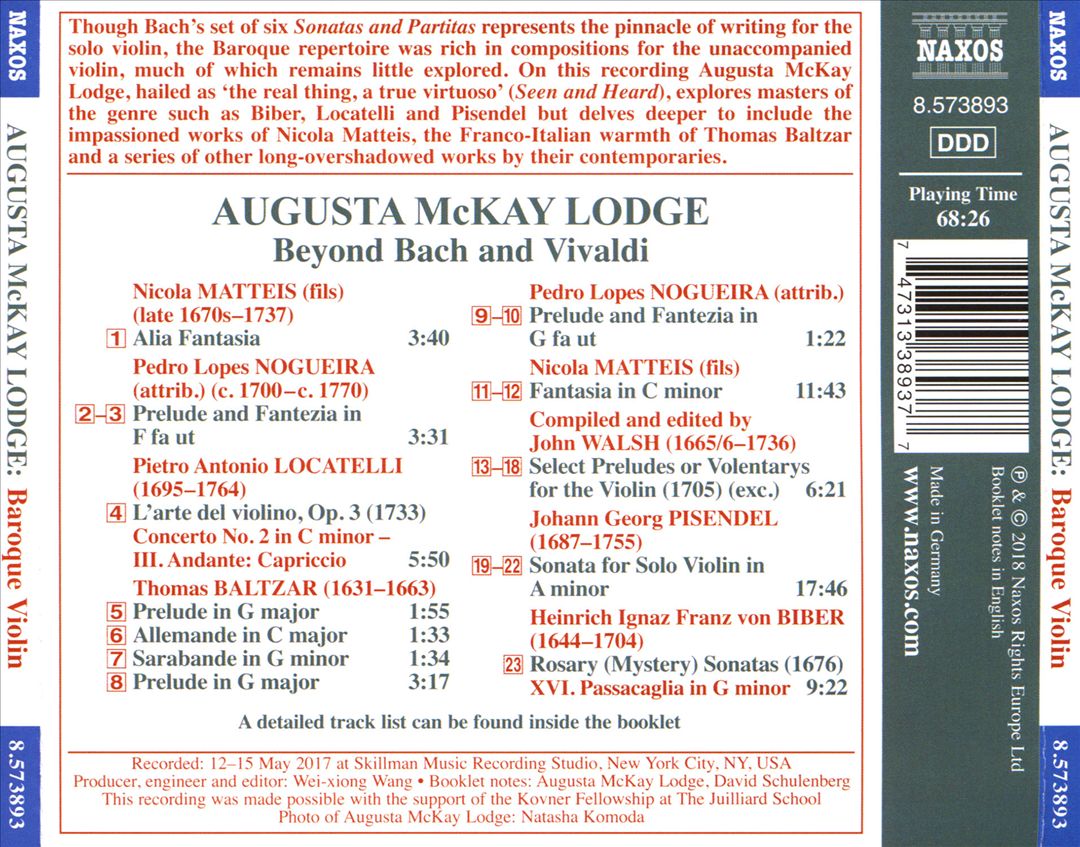 Beyond Bach and Vivaldi: Rare unaccompanied works for the Baroque violin cover art