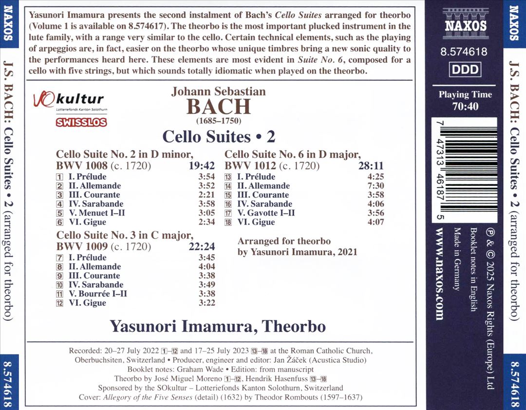 Johann Sebastian Bach: Cello Suites Nos. 2, 3 and 6 cover art