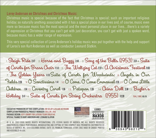 Leroy Anderson: Sleigh Ride and Other Holiday Favorites cover art