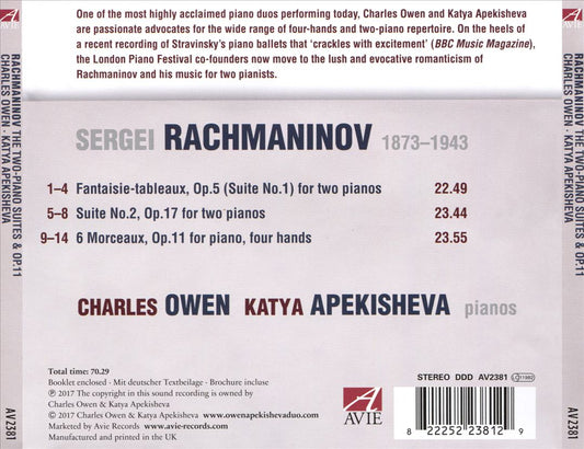 Rachmaninov: The Two-Piano Suites; Six Morceaux, Op. 11 cover art