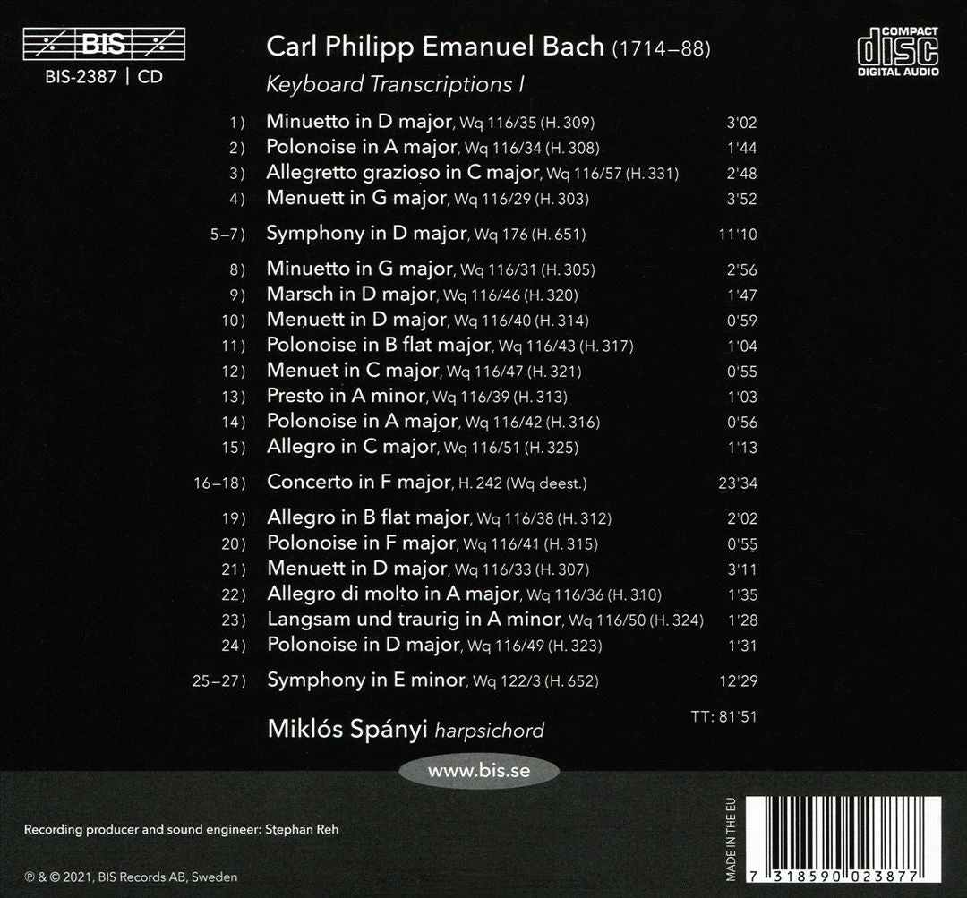C.P.E. Bach: The Solo Keyboard Music, Vol. 40 - Keyboard Transcriptions I cover art