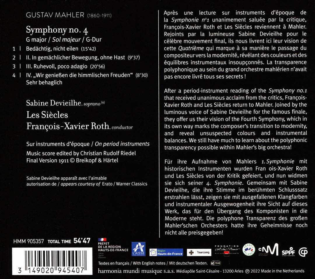 Mahler: Symphony No. 4 cover art