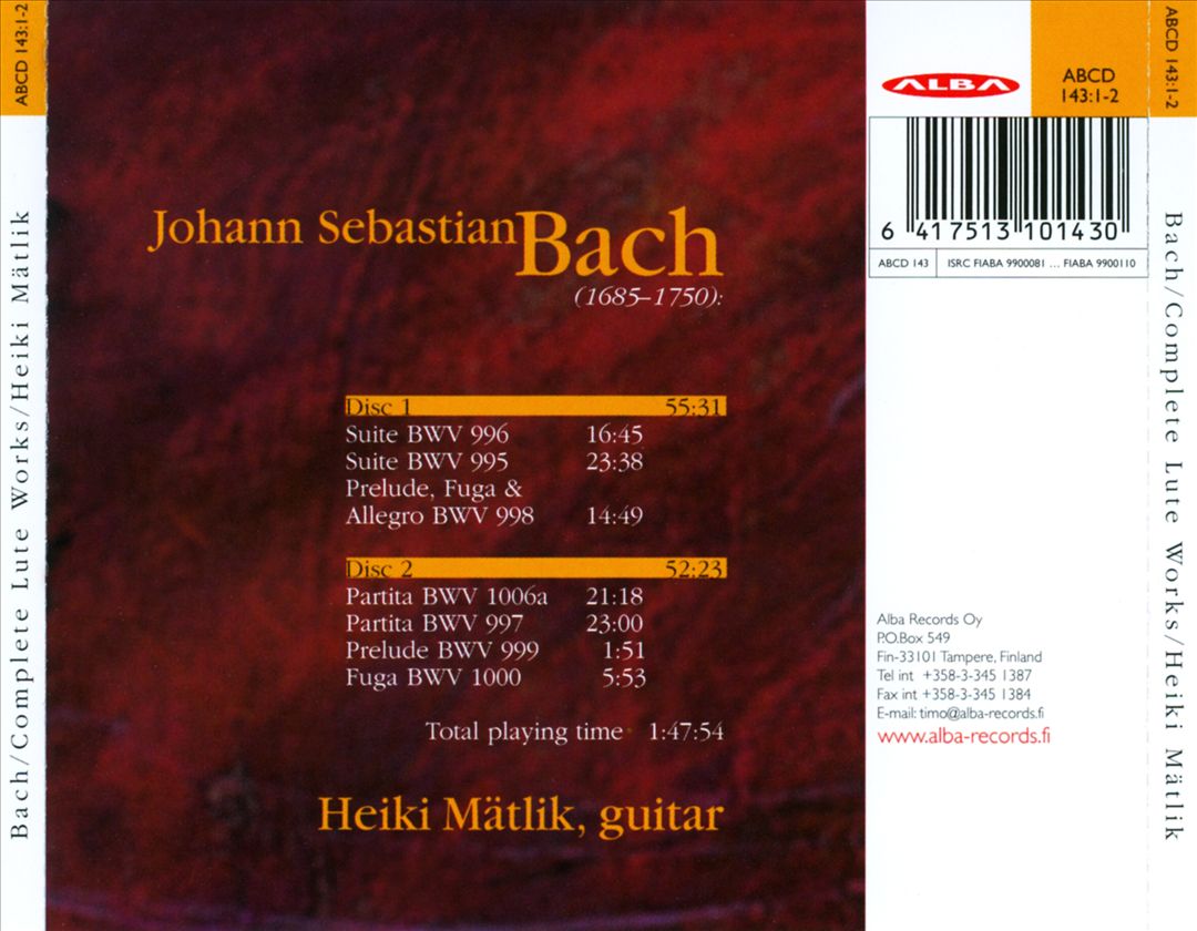 J.S. Bach: Bach: Complete Lute Works cover art
