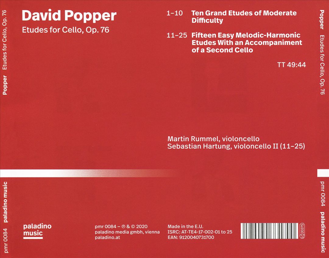 David Popper: Etudes For Cello, Op. 76 cover art