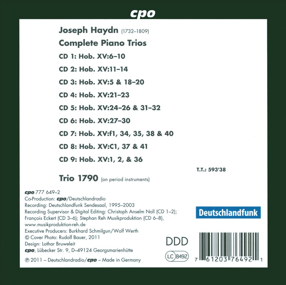 Joseph Haydn: Complete Piano Trios cover art