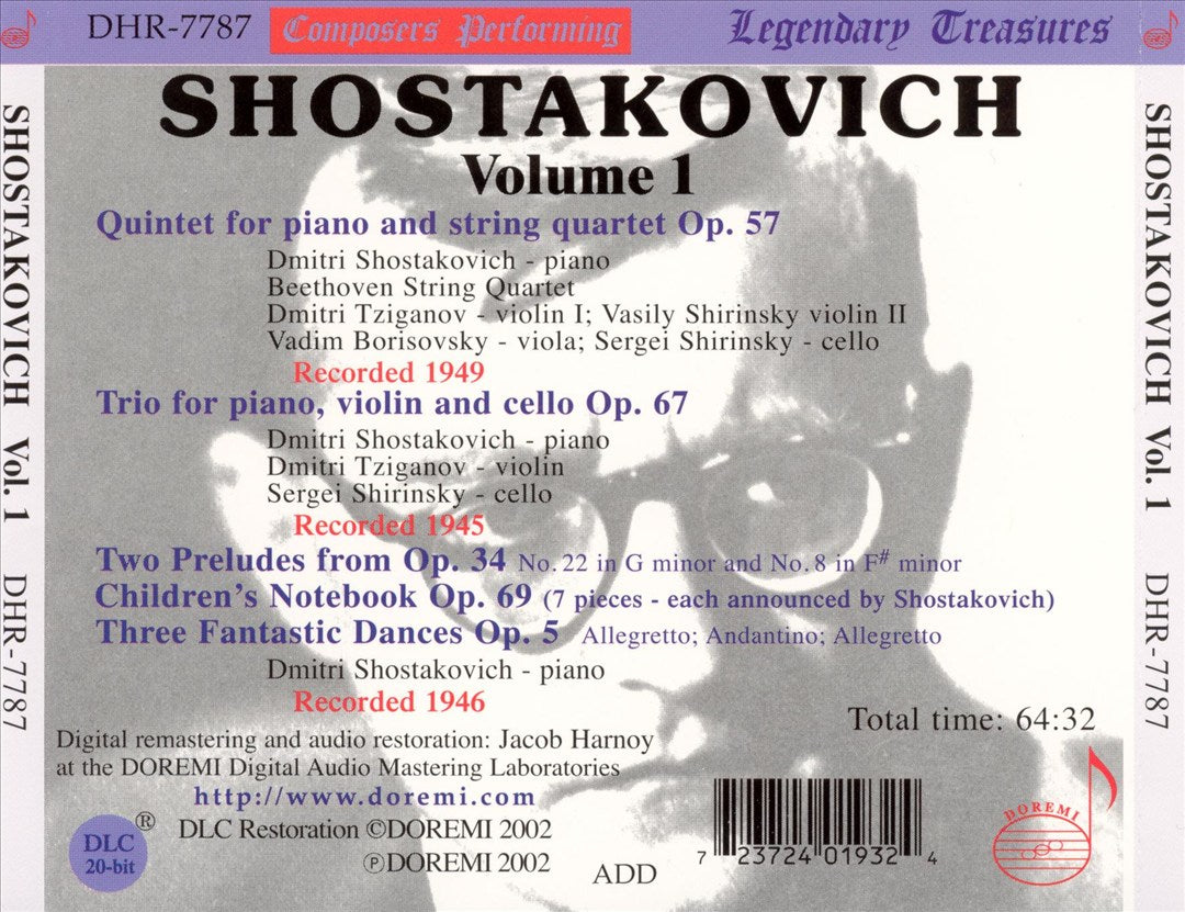 Composers Performing: Shostakovich, Vol. 1 cover art