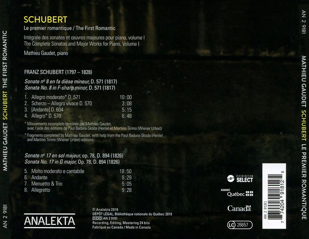 Schubert: Integrale des Sonates et Oeuvres majeures pour piano, Vol. 1 cover art