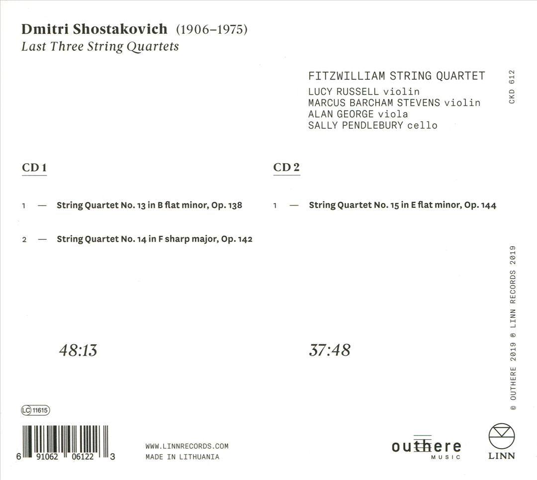 Shostakovich: Last Three String Quartets cover art