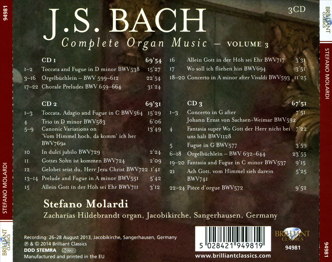 J.S. Bach: Complete Organ Music, Vol. 3 cover art