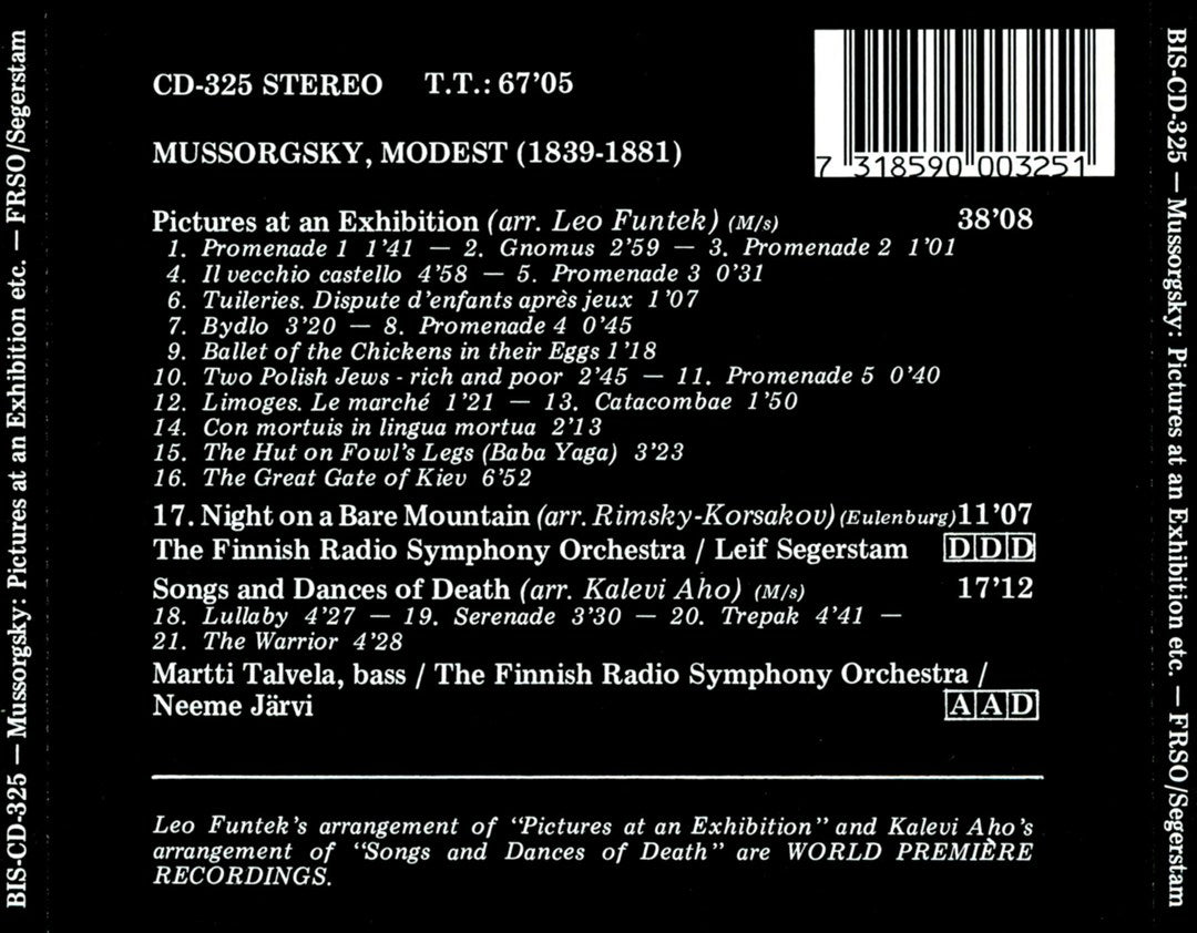 Mussorgsky: Pictures at an Exhibition; Night on a Bare Mountain; Songs & Dances of Death cover art