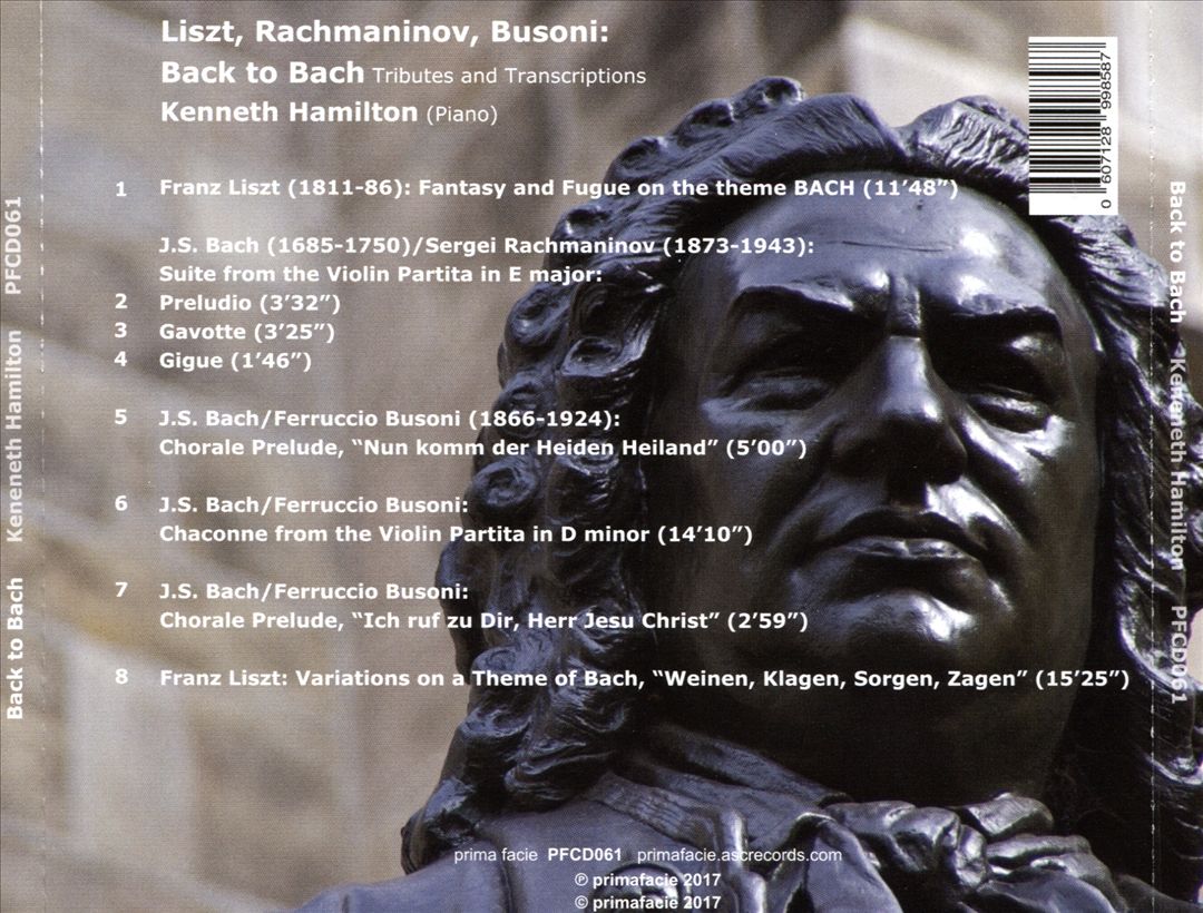 Back to Bach: Liszt, Rachmaninov, Busoni - Tributes and Transcriptions cover art