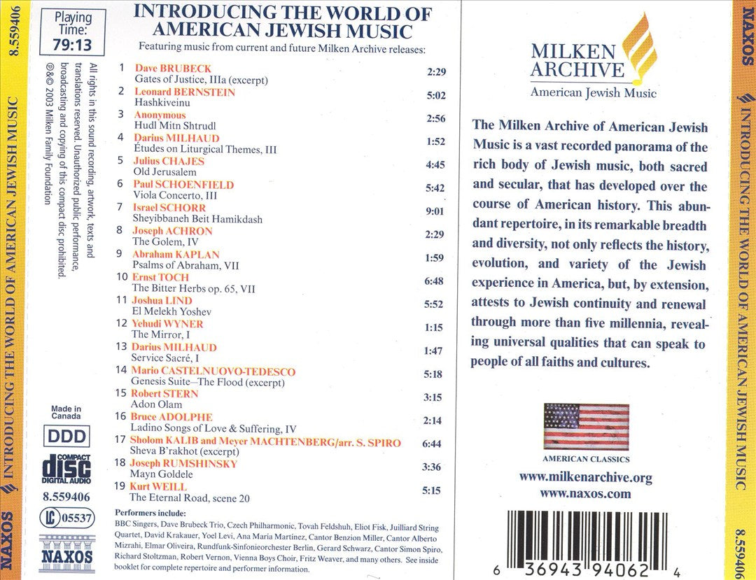 Introducing the World of American Jewish Music: Rare, New and Rediscovered American Classics cover art