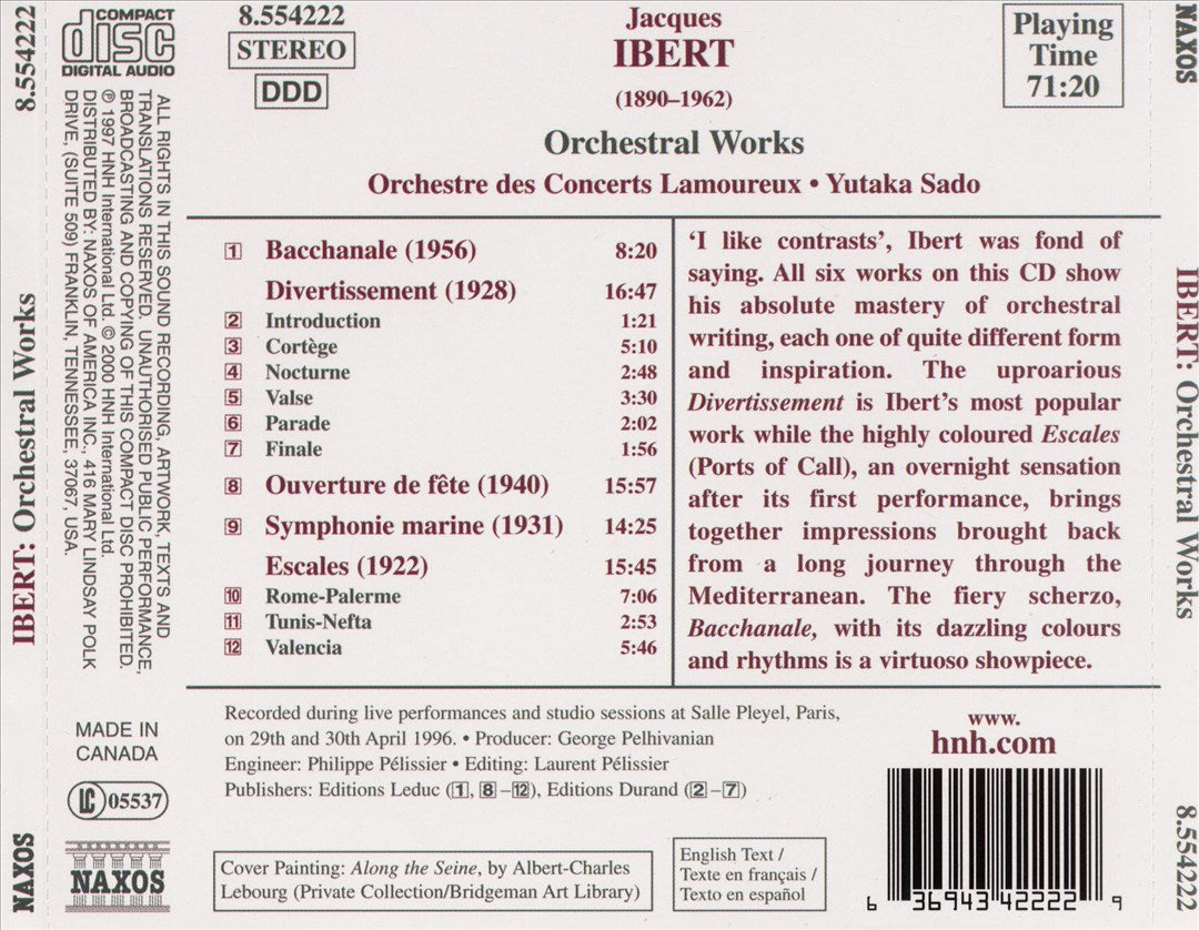 Ibert: Escales; Divertissement; Symphonie marine cover art