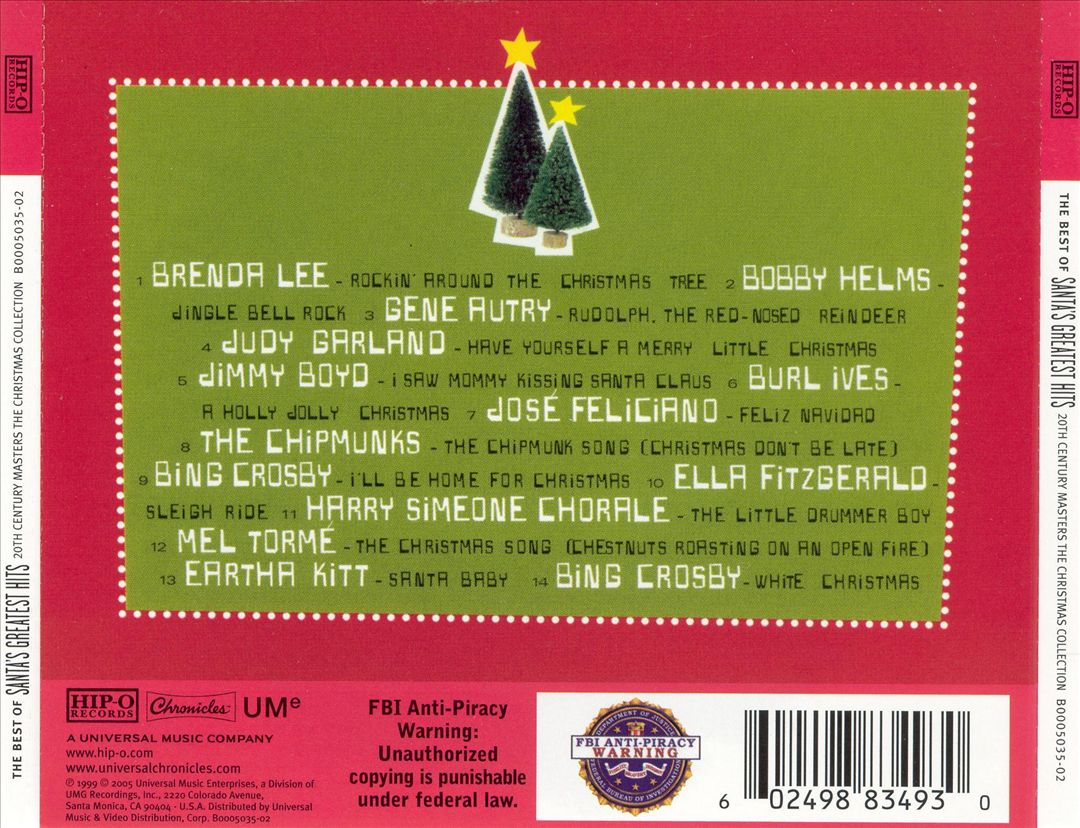 20th Century Masters - Santa's Greatest Hits: Christmas Collection cover art