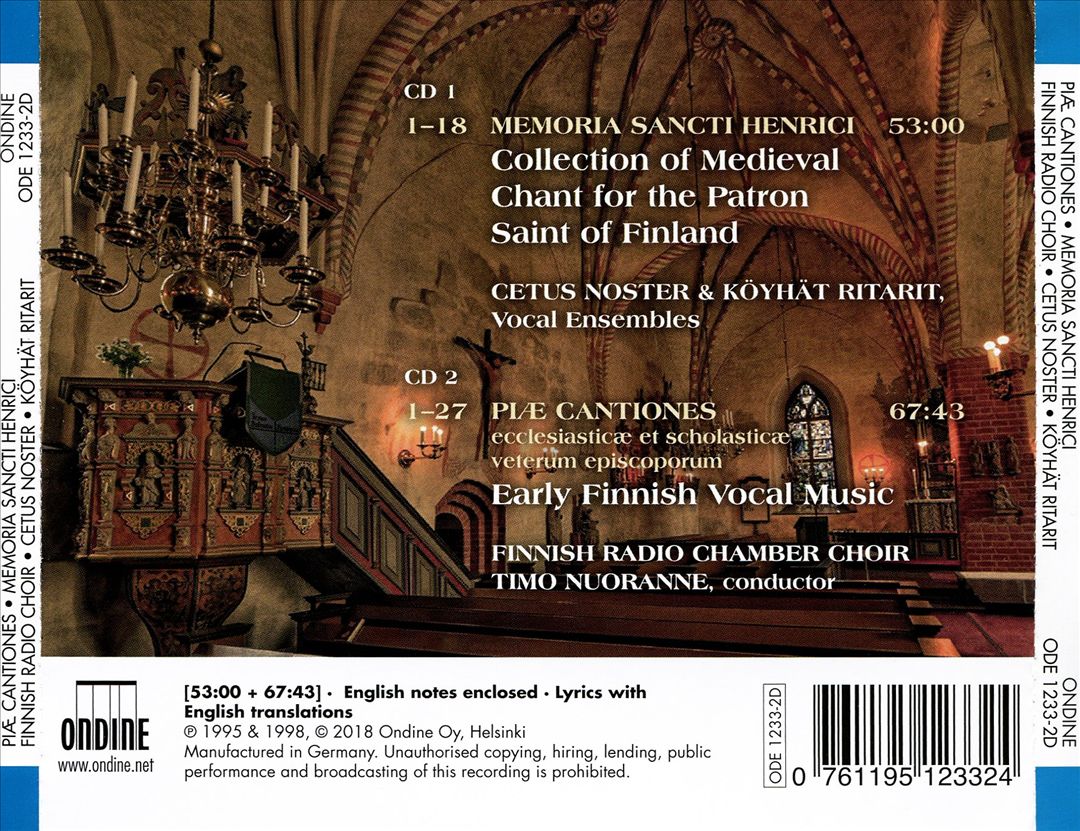 Piæ Cantiones & Memoria Sancti Henrici: Medieval Chant and Early Vocal Music from Finland cover art