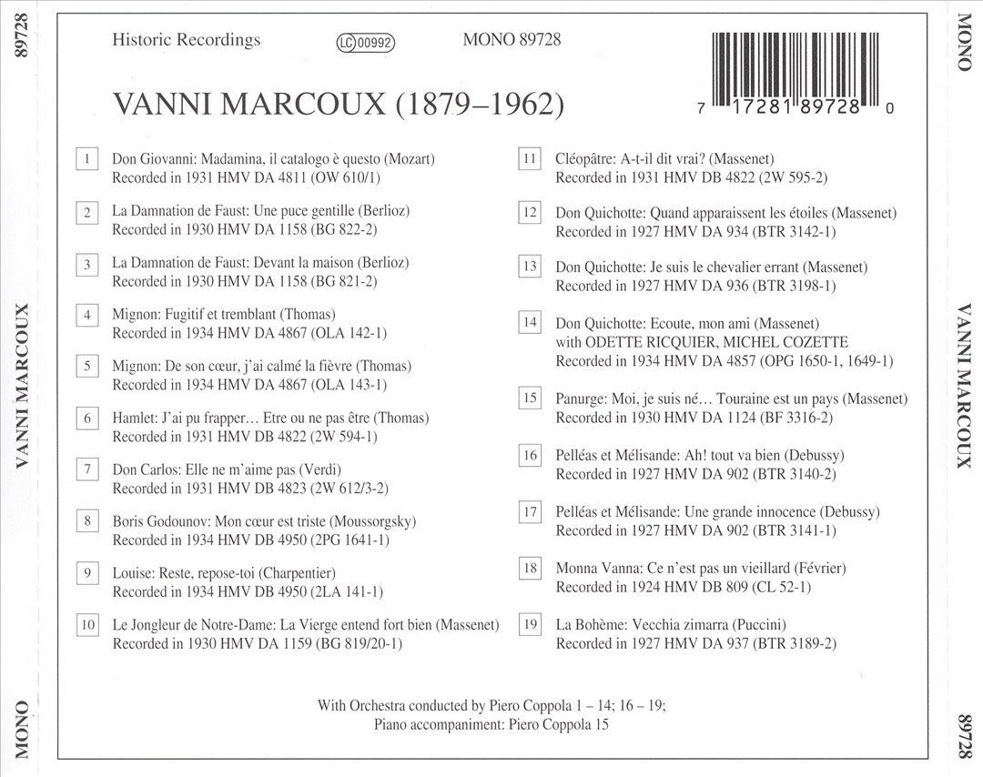 Lebendige Vergangenheit: Vanni Marcoux cover art
