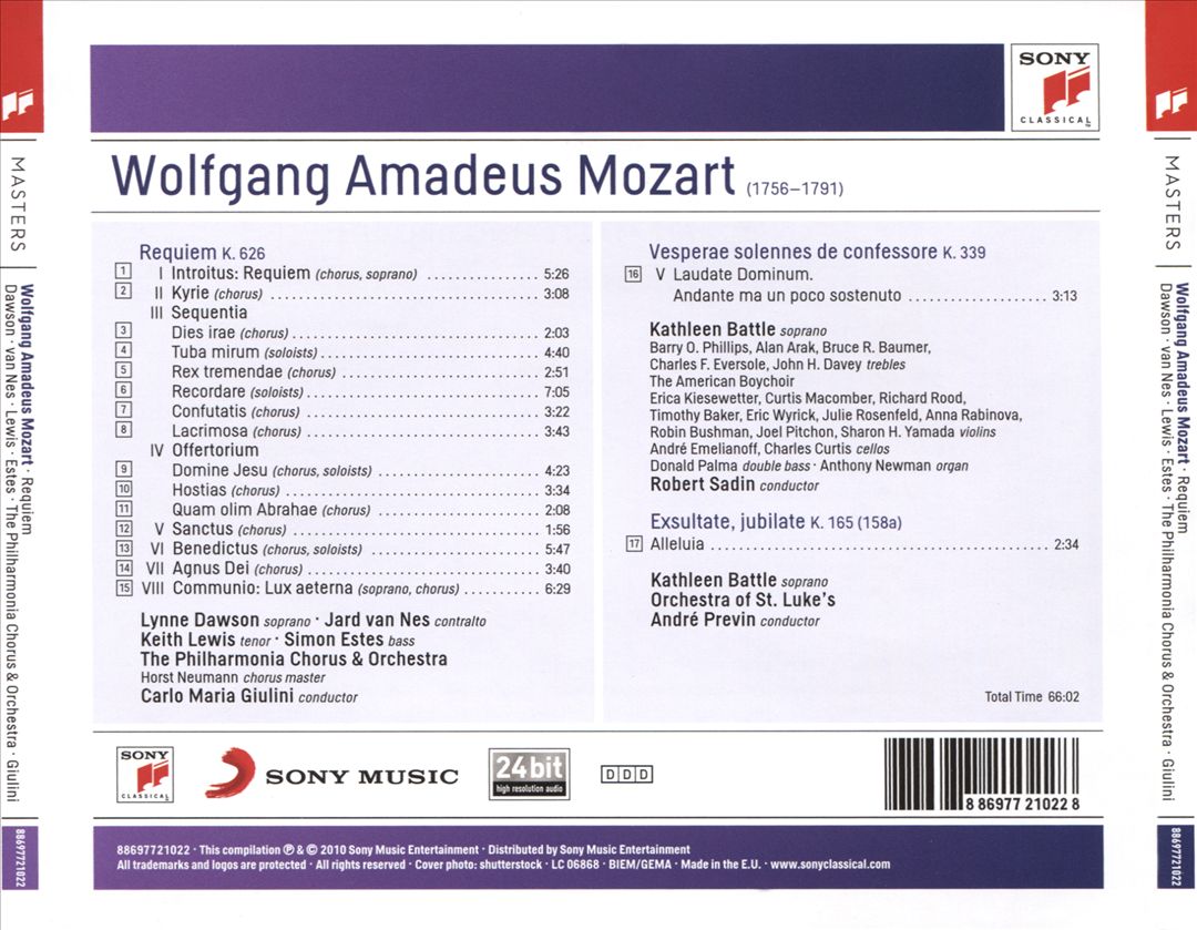 Wolfgang Amadeus Mozart: Requiem; Laudate Dominum; Exultate, Jubilate - Alleluia cover art