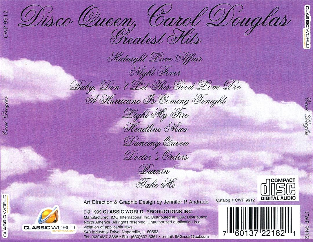 Disco Queen Carol Douglas Greatest Hits cover art